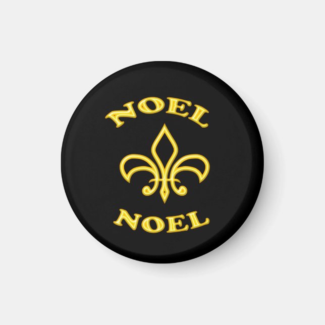 Black Gold Fleur de Lis Magnet (Devant)