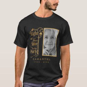 Black Gold Funeral Photo Memorial T-shirt