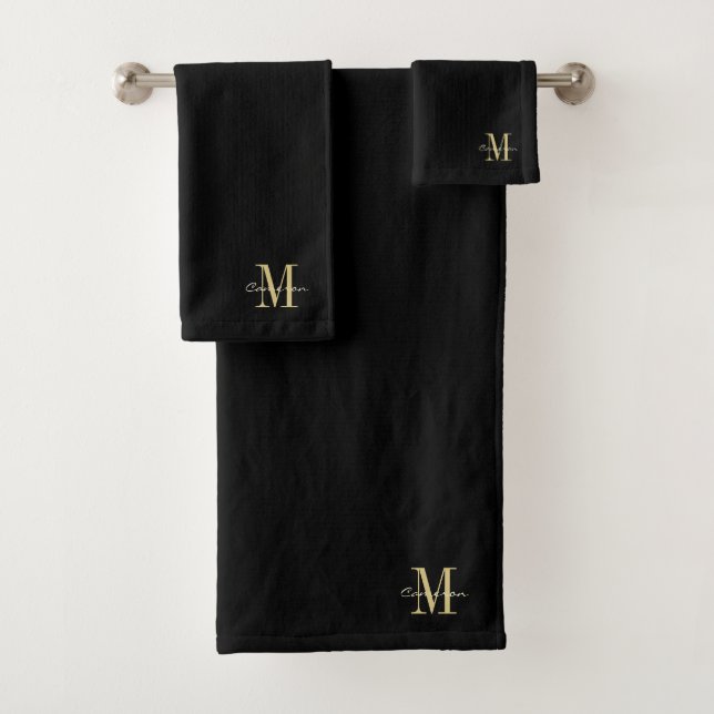 Black Gold Initial et nom personnalisé (En situation)