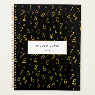 Black Gold Luxury Numéros Devise Symboles Motif