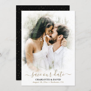 Black Gold Mariage photo Enregistrer notre carte D