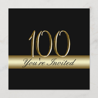 Black Gold Metal Imprimé Invitation d'anniversaire