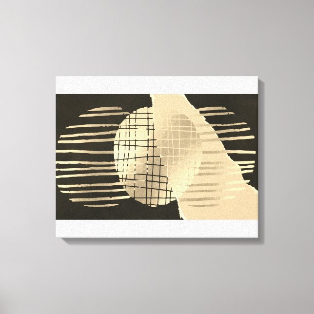 Black Gold Moderne Abstraite toile étirée Impressi (Recto)