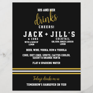 Black Gold moderne Sporty Son Mariage Boissons