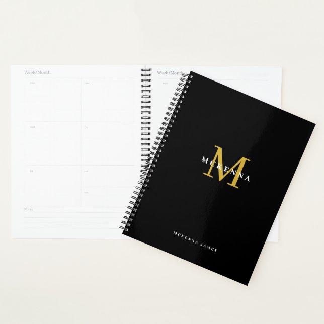 Black Gold Monogram Business Client Merci (Devant avec enveloppe)
