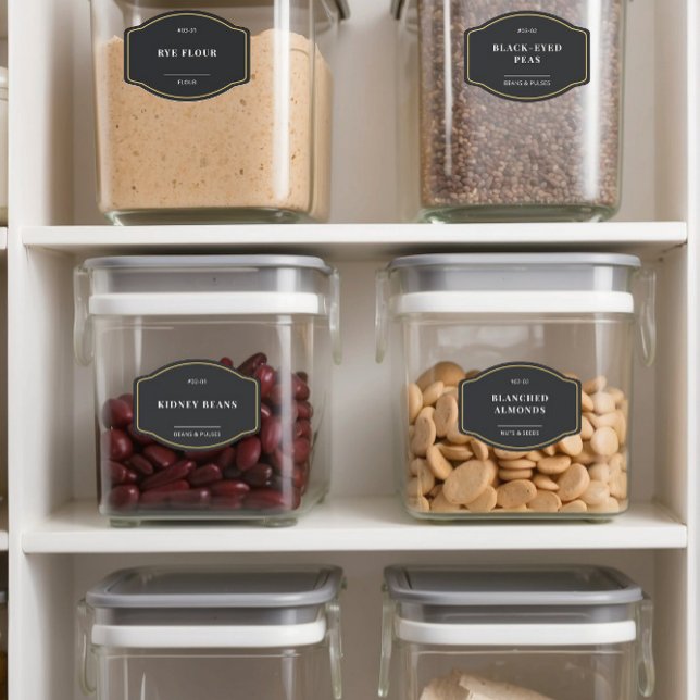 Black Gold Pantry Organisation Badge Étiquette (Créateur téléchargé)