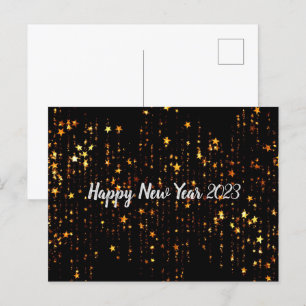 Black Gold Stars Bonne année 2023 Carte postale