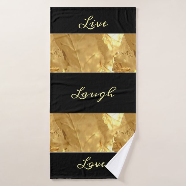 Black Gold Stripes Live Lauder Love (Serviette de bain)