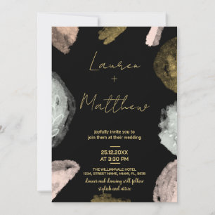 Black Golden Wedding Invitations
