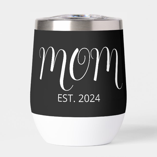 Black Graceful Script Established New Mom Gift (Avant)