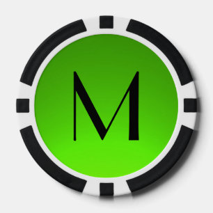Black green fade personnalisé jetons de poker mono