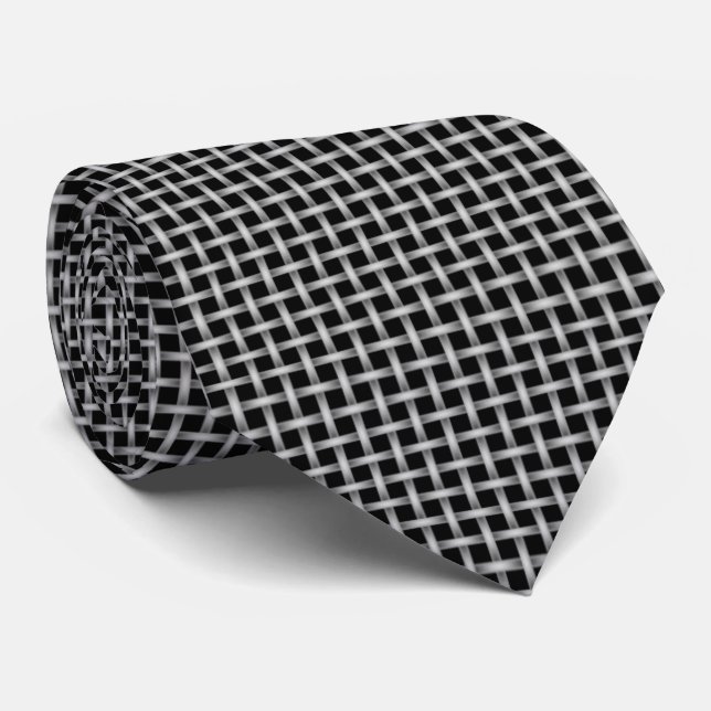 Black Grey Crossweave Cravate masculine (Roulé)