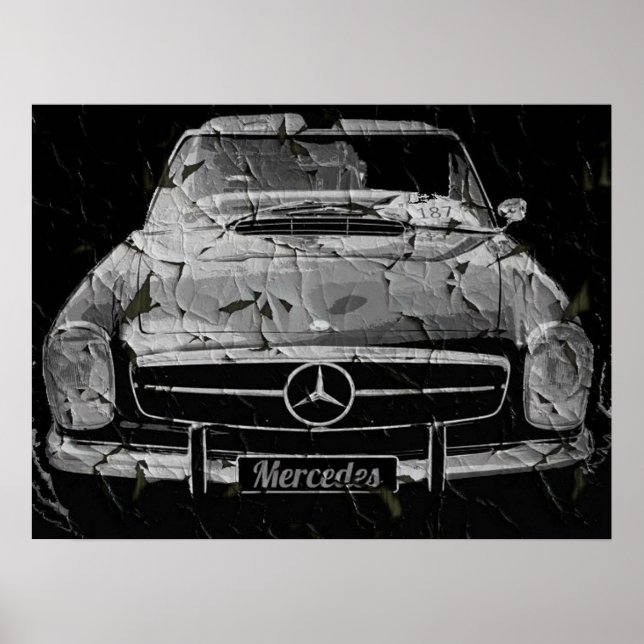 Black Grunge Mercedes poster by N.P. (Devant)