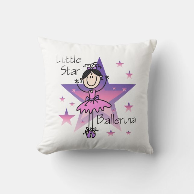 Black Hair Girl Little Star Ballerina Coussin (Recto)