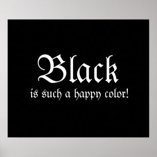 Black Happy Color Morticia Addams Poster
