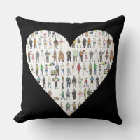 Black Heart NYC New York City People Coussin