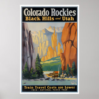Black Hills Art Utah Affiche de voyage Colorado