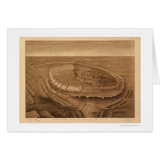 Black Hills de la vue 1880 du Dakota Birdseye (Devant horizontal)