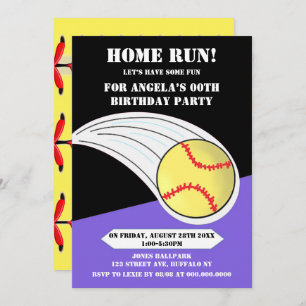 Black Home Run Softball fête d'anniversaire