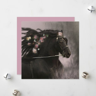 Black Horse Friesian - Carte de voeux