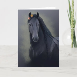 Black Horse Friesian - Carte de voeux