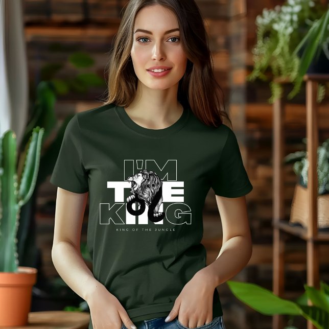 Black Illustrated Je Suis Le T-shirt King (Créateur téléchargé)