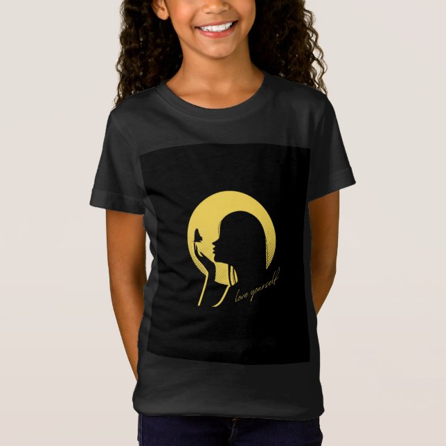 Black Illustration T-shirt auto-soignant pour femm (Devant)