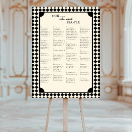 Black & Ivory Alphabetical Wedding Seating Chart