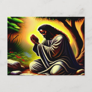 Black Jesus prier à Gethsémani Carte postale