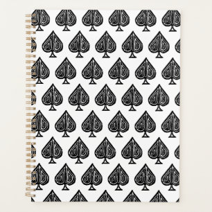 Black Jouer Symbole de carte pique forme Lino coup