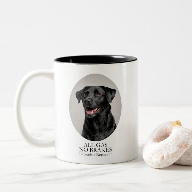 Black Lab All Gas No Brakes Mug (Avec donut)
