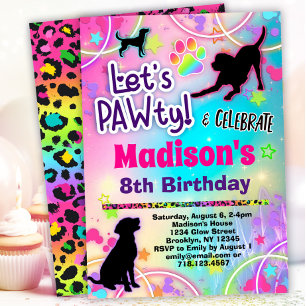 Black Lab Chien Anniversaire PAWty Invitation pour