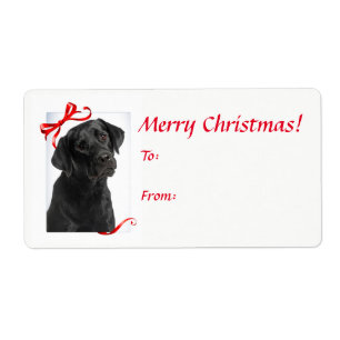 Black Lab Étiquettes cadeaux de Noël