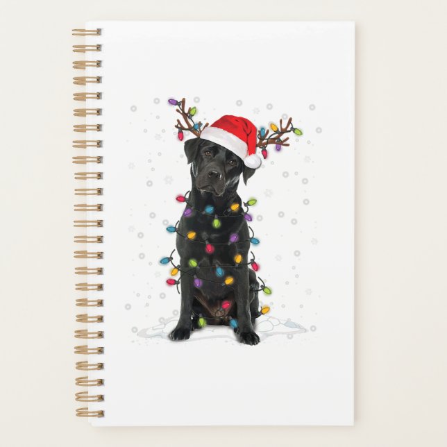 Black Lab Labrador Christmas Tree Light Pyjama Chi (Devant)