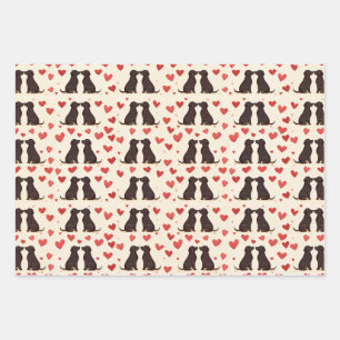 Black Lab Love - Valentine's Dog Wrapping Papier