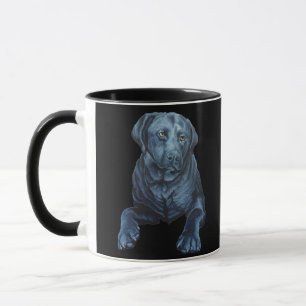 Black Lab Mug Coffee Coupe Blue Dog Art Cup