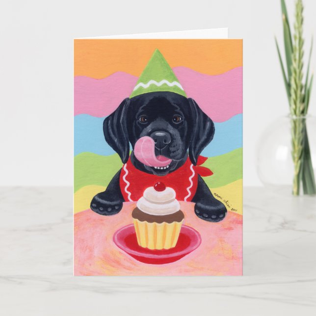Black Lab Puppy Anniversaire Fête Invitation (Devant)