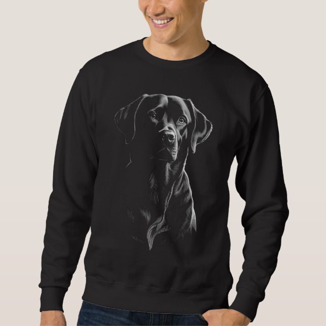 Black Labrador Dark Art Dog Dad Sweatshirt (Devant)