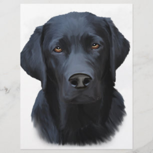 Black Labrador Dog Water Couleur Art Peinture