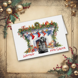 Black Labrador Retriever attend Père Noël