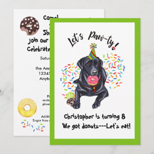 Black Labrador Retriever Invitation de fête d'anni