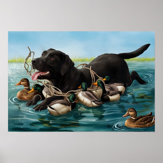 Black Labrador Retriever, Poster des chasseurs de  (Devant)