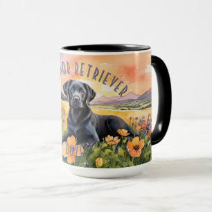 Black Labrador Retriever Sunrise Combo Mug