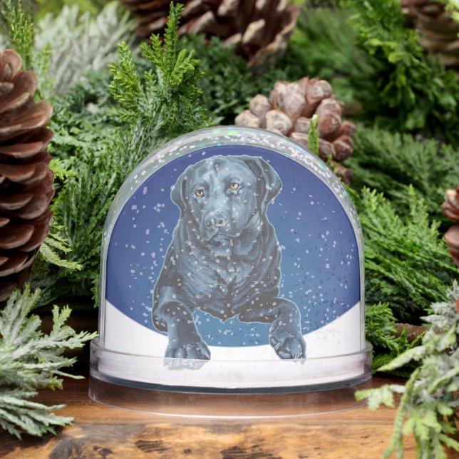 Black Labrador Snow Globe Custom Dog Snow Globe (Hiver)