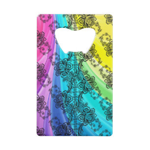Black Lace Swirling Pastel Rainbow