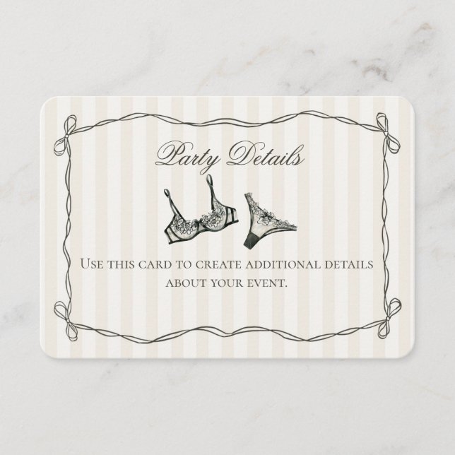 Black Lingerie Douche Beige Détails Invitation Ins (Devant)
