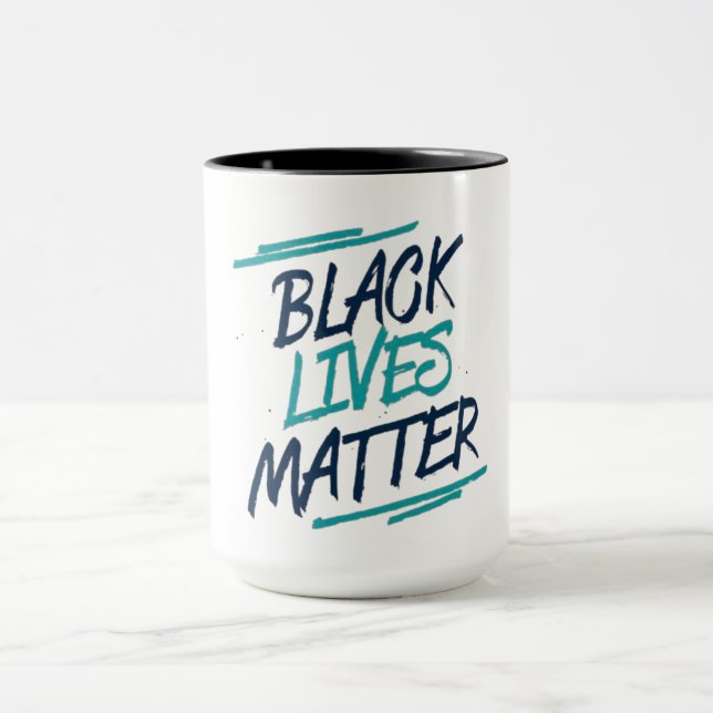 Black Lives Matter Modern Typographic Coffee Mug (Centre)