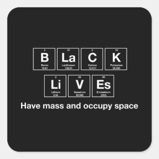 Black Lives - Symboles chimiques Stickers brillant