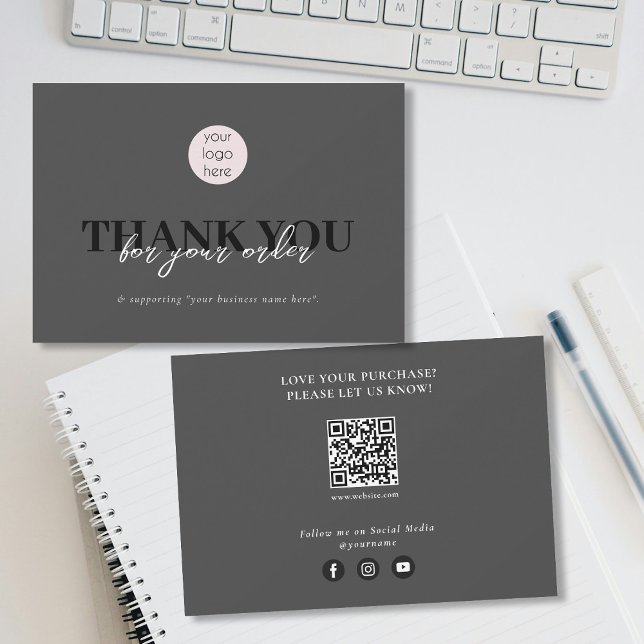 Black Luxury Business Merci Logo Médias sociaux (Black Luxury Business Thank You Logo Social Media)