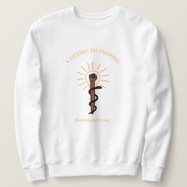 Black Man, M.D. Sweatshirt blanc Unisex (Design devant)